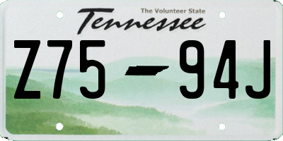 TN license plate Z7594J