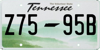 TN license plate Z7595B