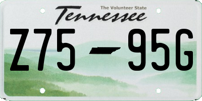 TN license plate Z7595G