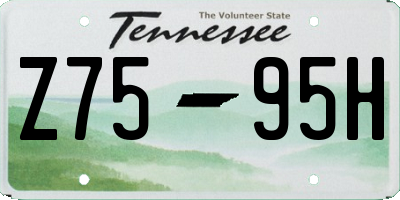 TN license plate Z7595H