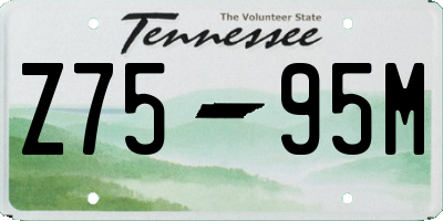 TN license plate Z7595M