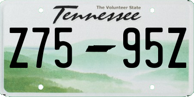 TN license plate Z7595Z