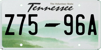 TN license plate Z7596A
