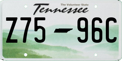 TN license plate Z7596C