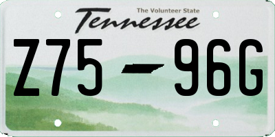 TN license plate Z7596G