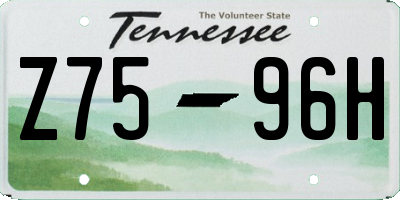 TN license plate Z7596H