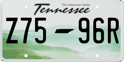 TN license plate Z7596R