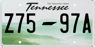 TN license plate Z7597A