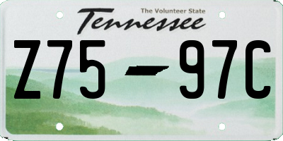 TN license plate Z7597C