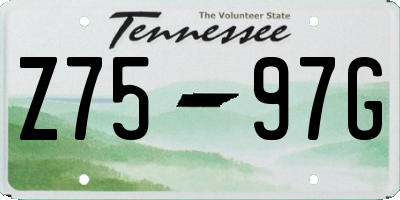 TN license plate Z7597G