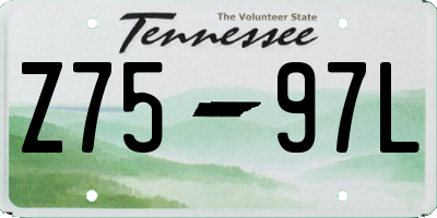 TN license plate Z7597L