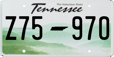 TN license plate Z7597O