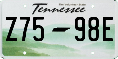 TN license plate Z7598E
