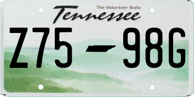 TN license plate Z7598G
