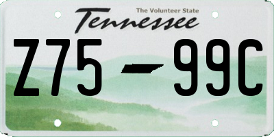 TN license plate Z7599C