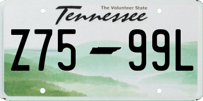 TN license plate Z7599L