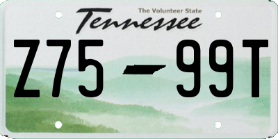 TN license plate Z7599T