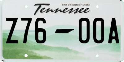 TN license plate Z7600A