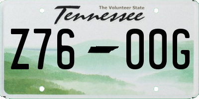 TN license plate Z7600G
