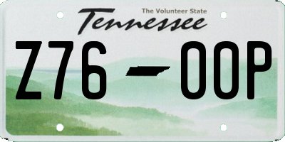 TN license plate Z7600P
