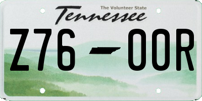 TN license plate Z7600R