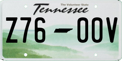 TN license plate Z7600V