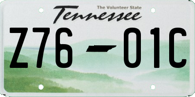 TN license plate Z7601C