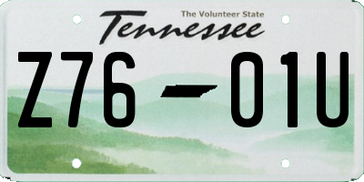 TN license plate Z7601U