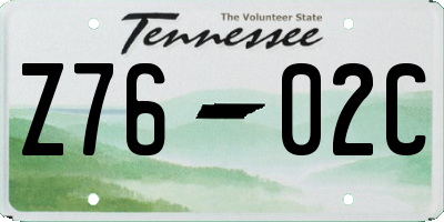 TN license plate Z7602C