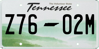 TN license plate Z7602M