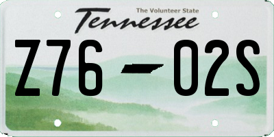 TN license plate Z7602S