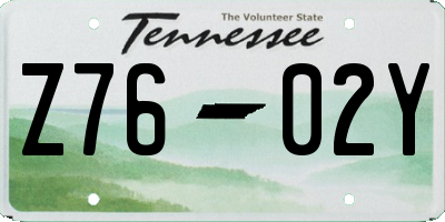 TN license plate Z7602Y