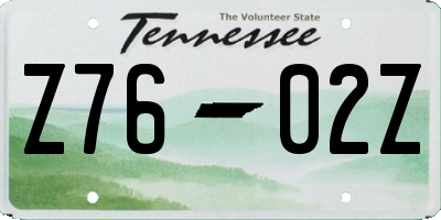 TN license plate Z7602Z