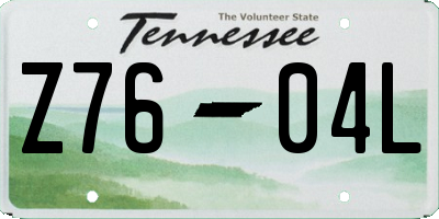 TN license plate Z7604L