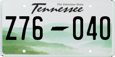 TN license plate Z7604O