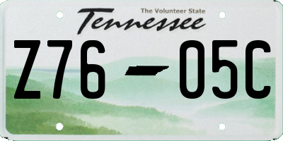 TN license plate Z7605C