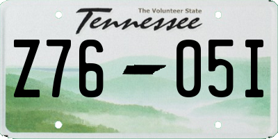 TN license plate Z7605I
