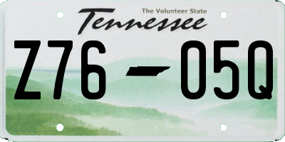 TN license plate Z7605Q