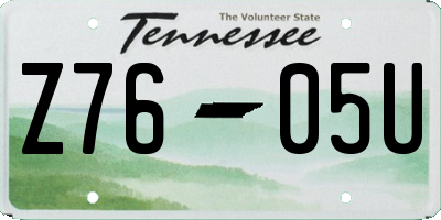 TN license plate Z7605U