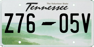 TN license plate Z7605V
