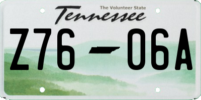 TN license plate Z7606A