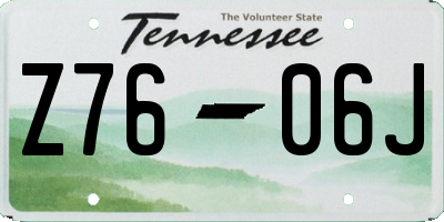 TN license plate Z7606J