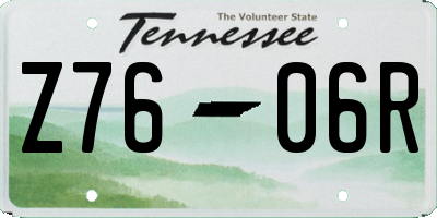 TN license plate Z7606R