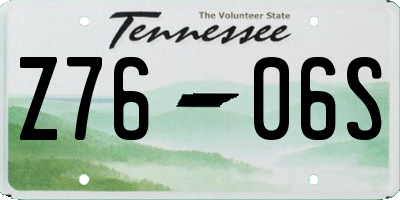 TN license plate Z7606S