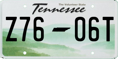 TN license plate Z7606T