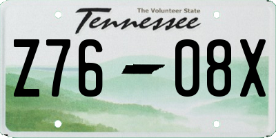 TN license plate Z7608X