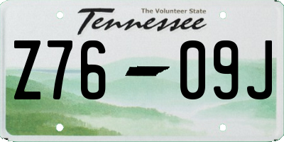 TN license plate Z7609J