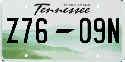 TN license plate Z7609N