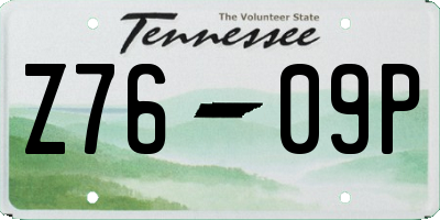 TN license plate Z7609P