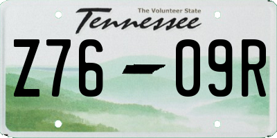 TN license plate Z7609R
